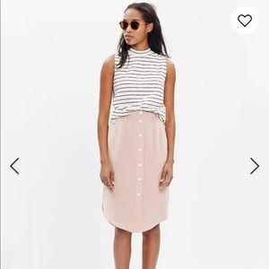 Madewell Silk Island Button-Front Skirt